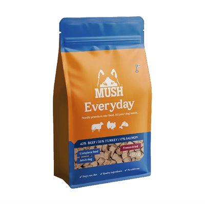 MUSH Barf Everyday Frysetørret Råfoder Blå 400g
